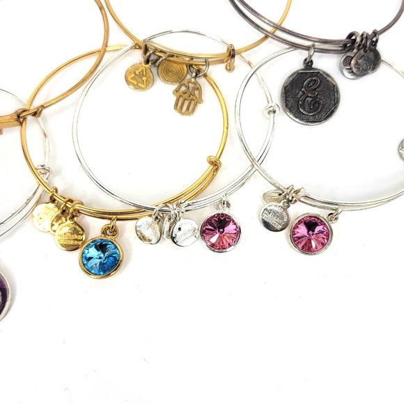 Alex and Ani Lot of 11 Charm Bangles 925 Silver - Picture 4 of 6